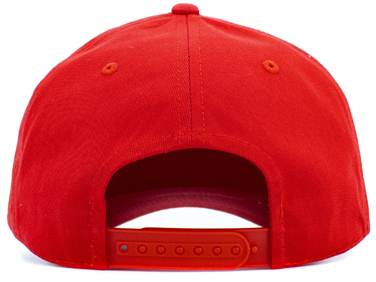 Red Baseball 5 Panel Cap Back View